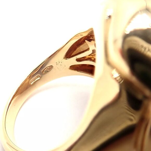 Authentic Bulgari Bvlgari 18k Yellow Gold Star Of David Shape Citrine Bombe Ring - Picture 10 of 10